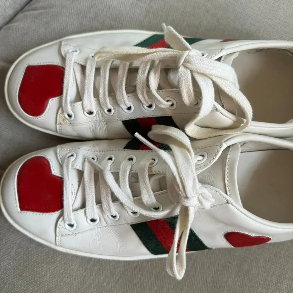 Gucci womens heart sneakers